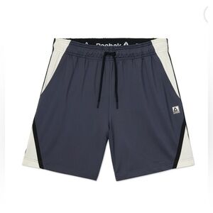 Reebok Men's Dark Gray and Cream Athletic Shorts